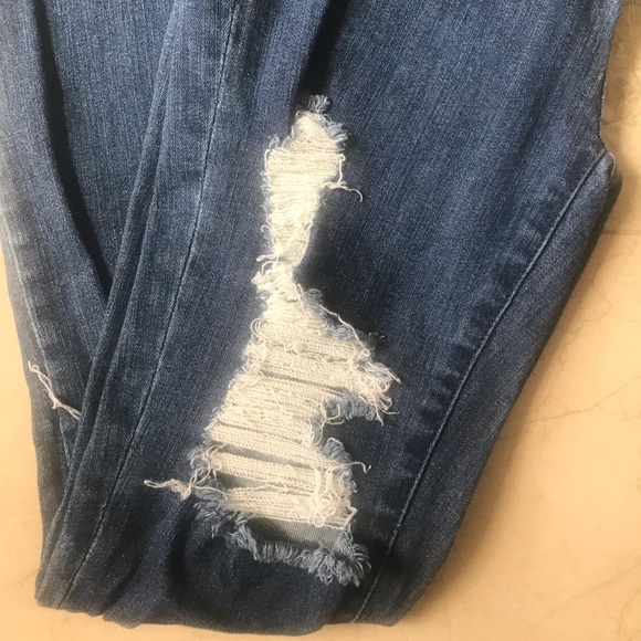 Rachel Roy Destructed Med Blue Jeans - Picture 2 of 7